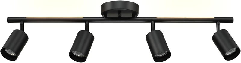 Globe Electric 64000166 30" 4-Light Track Lighting with 7W LED Integrated Night Light Strip, Matte Black, Pivoting Track Heads, Nightlight: 400 Lumens, 2000 Kelvin, Ceiling Light, Home Improvement - Image 3
